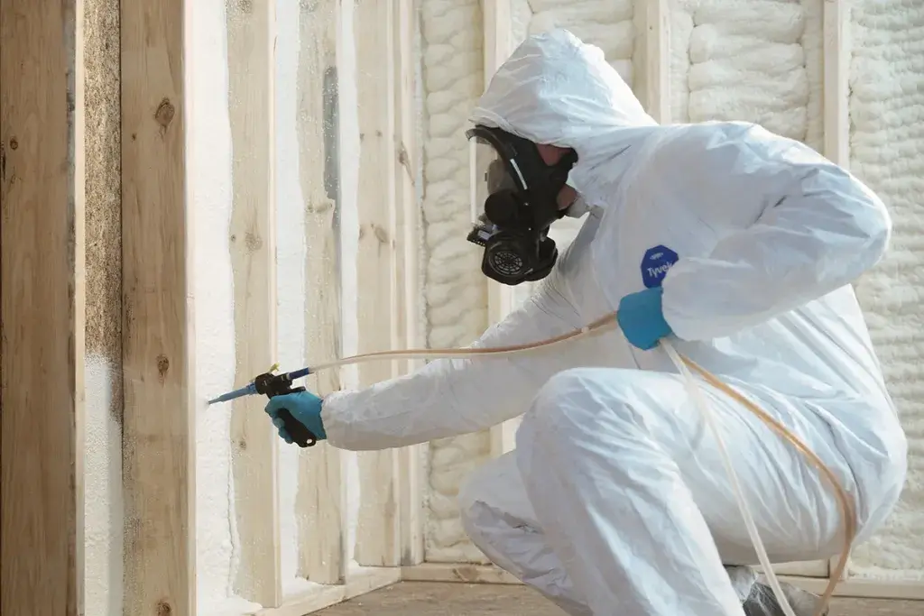 Spray foam insulation installation for temperature-controlled custom wine cellar walls