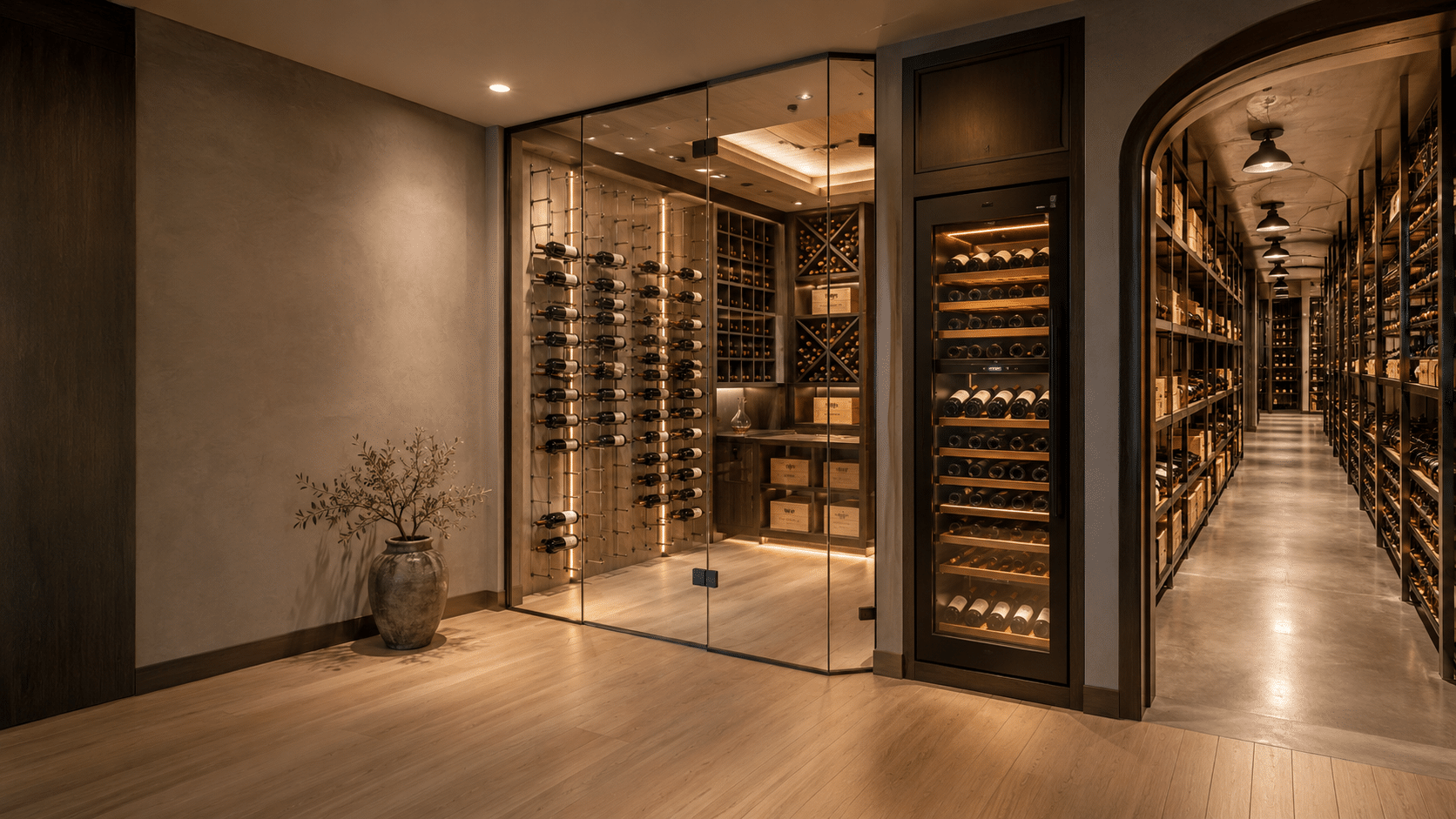 Custom home wine cellar designed for an established wine collection